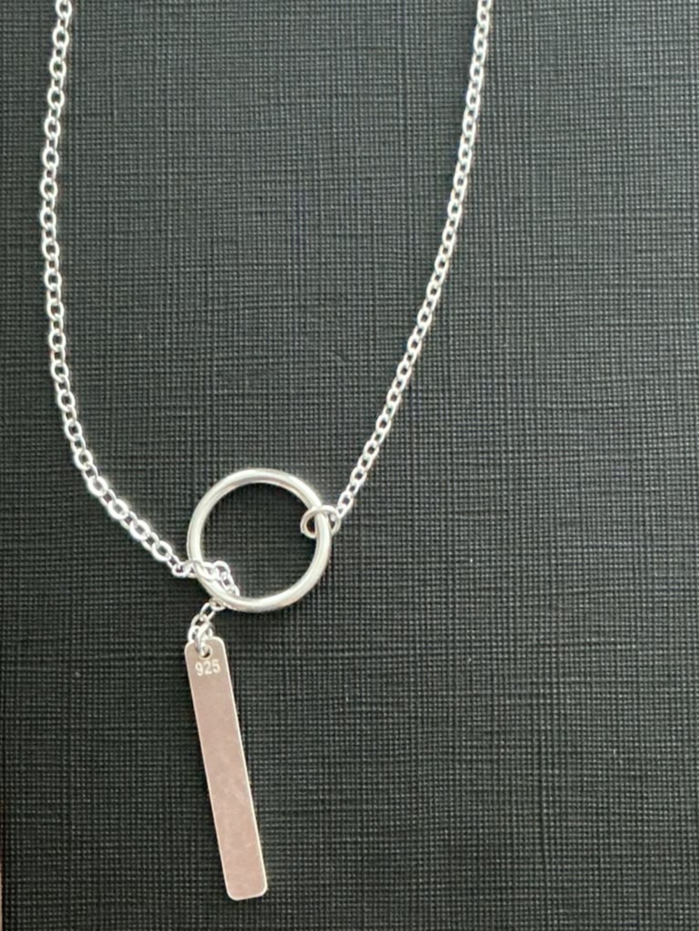 NEW 925 Peruvian Sterling Silver Lariat Y-Necklace Bar & Circle Chain 18"-20"